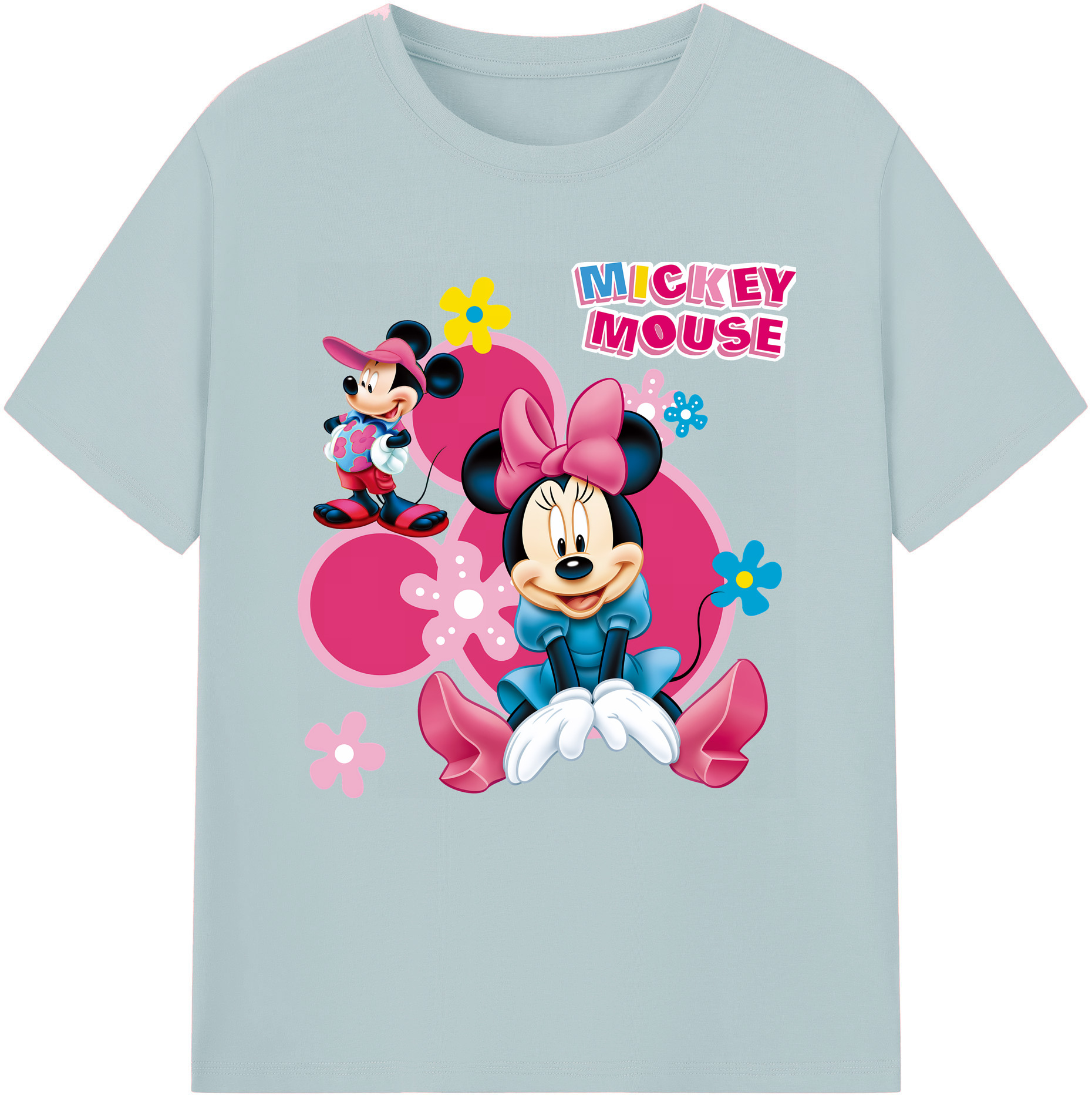 （画像用） ミッキーマウス Mickey Mouse 綿100％半袖Tシャツ（フロントプリント）